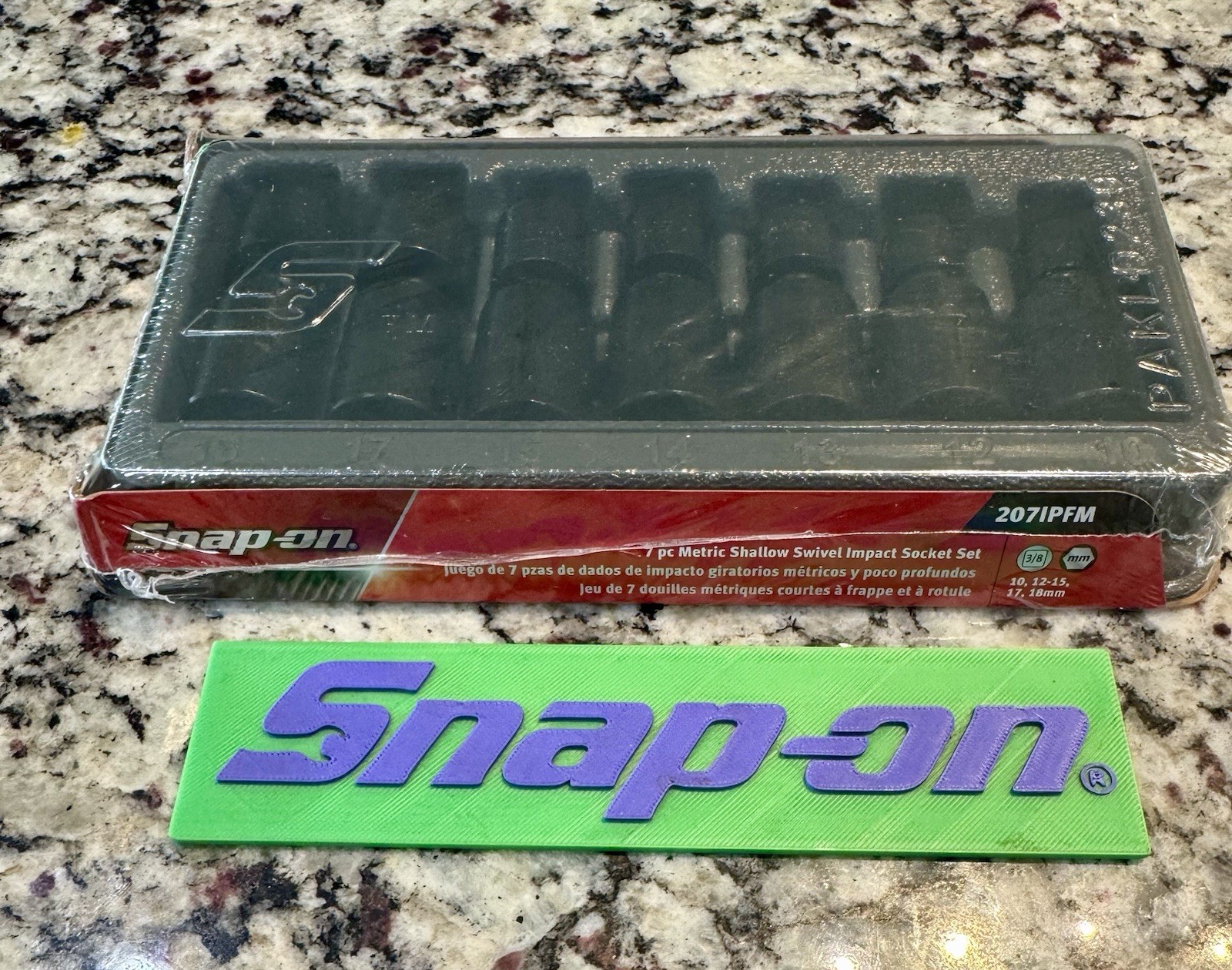 Snap On 207IPFM 7pc 3/8” Metric Flank Drive Shallow Impact Swivel Socket Set 7pc