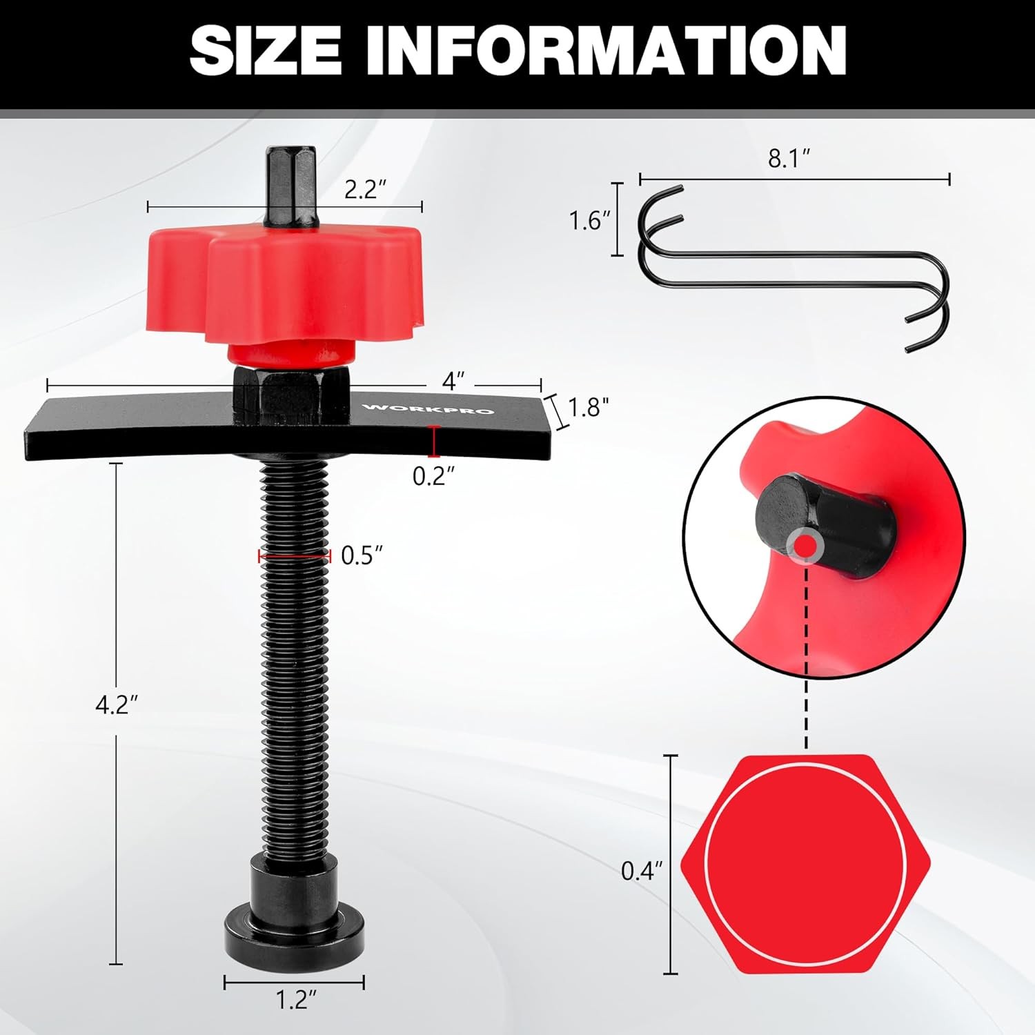 WORKPRO Heavy Duty Disc Brake Pad Spreader Brake Caliper Compression Tool Piston