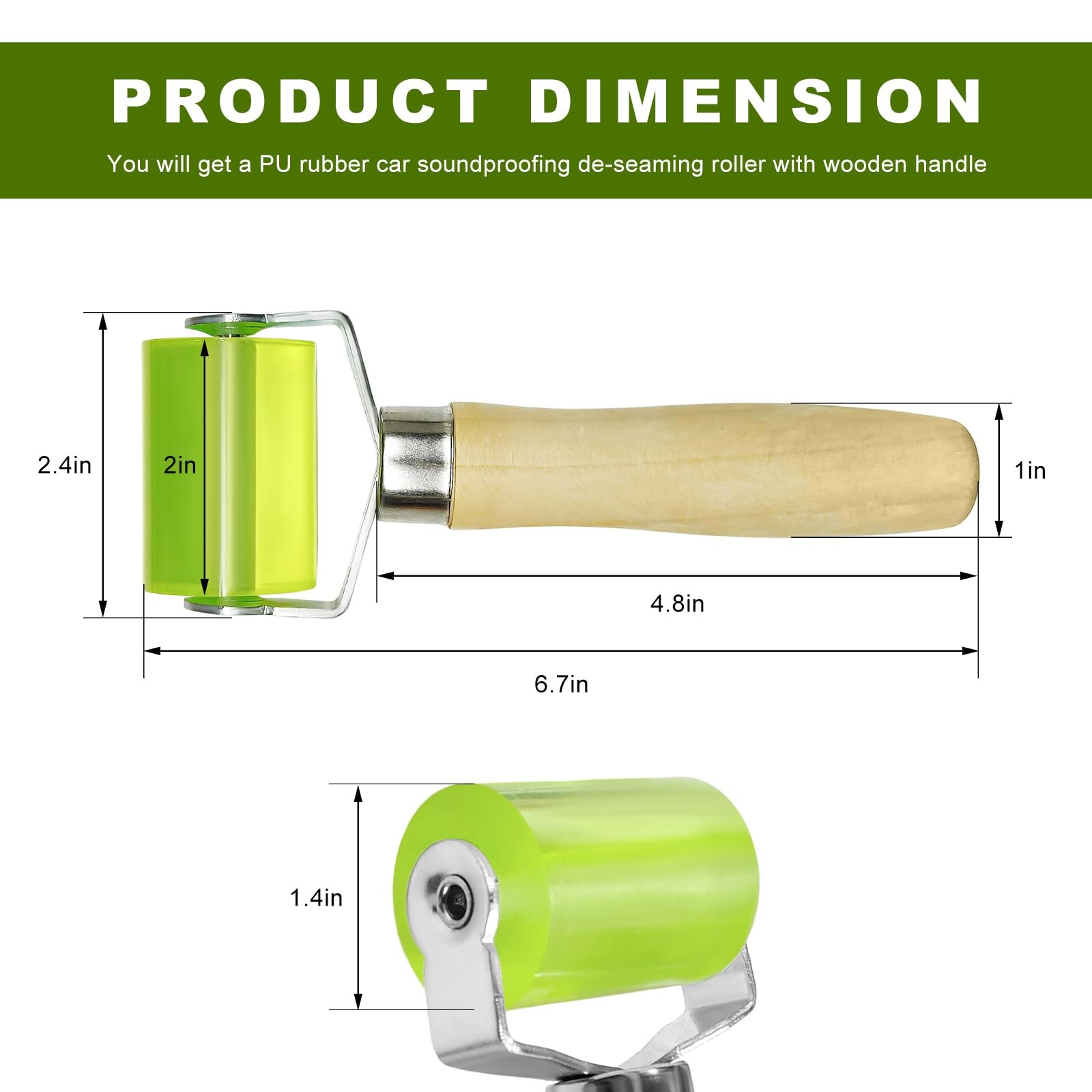 2 Inch Automotive Sound Deadening Seam Roller Rubber Sound Deadener Application