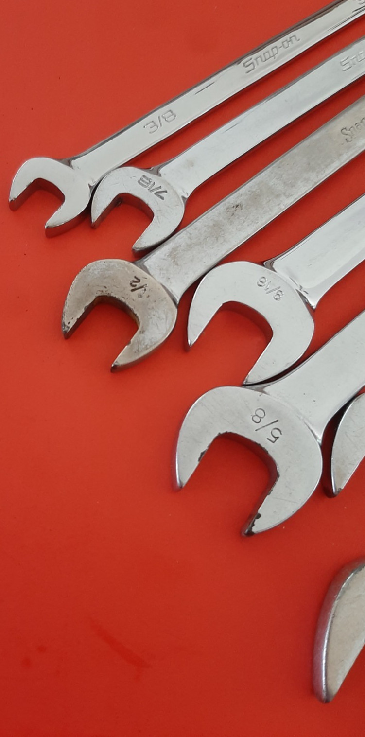 Vintage Snap-on Tools USA 7pc SAE Combination Wrench Set 3/8″ – 3/4″ OEX 601