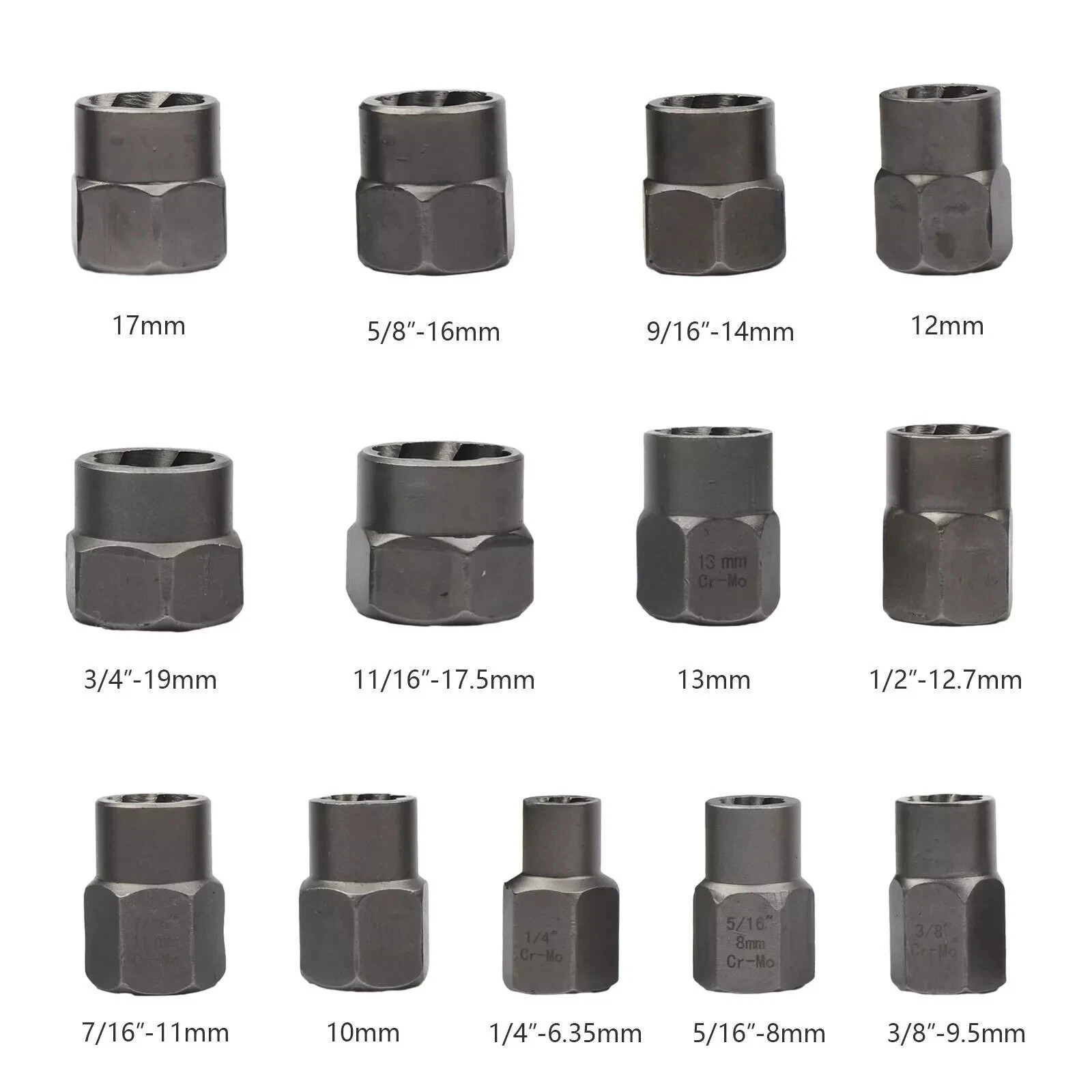 15 Pcs Nut & Bolt Extractor Kit, of Bolt Removal Tool Set,Extractor Socket Tool