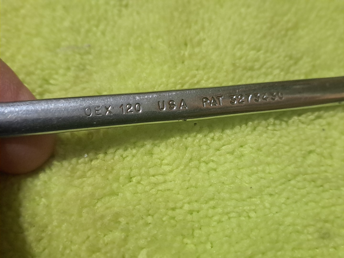 Snap On SAE 3/8 in short 12 point combination wrench OEX120 1988