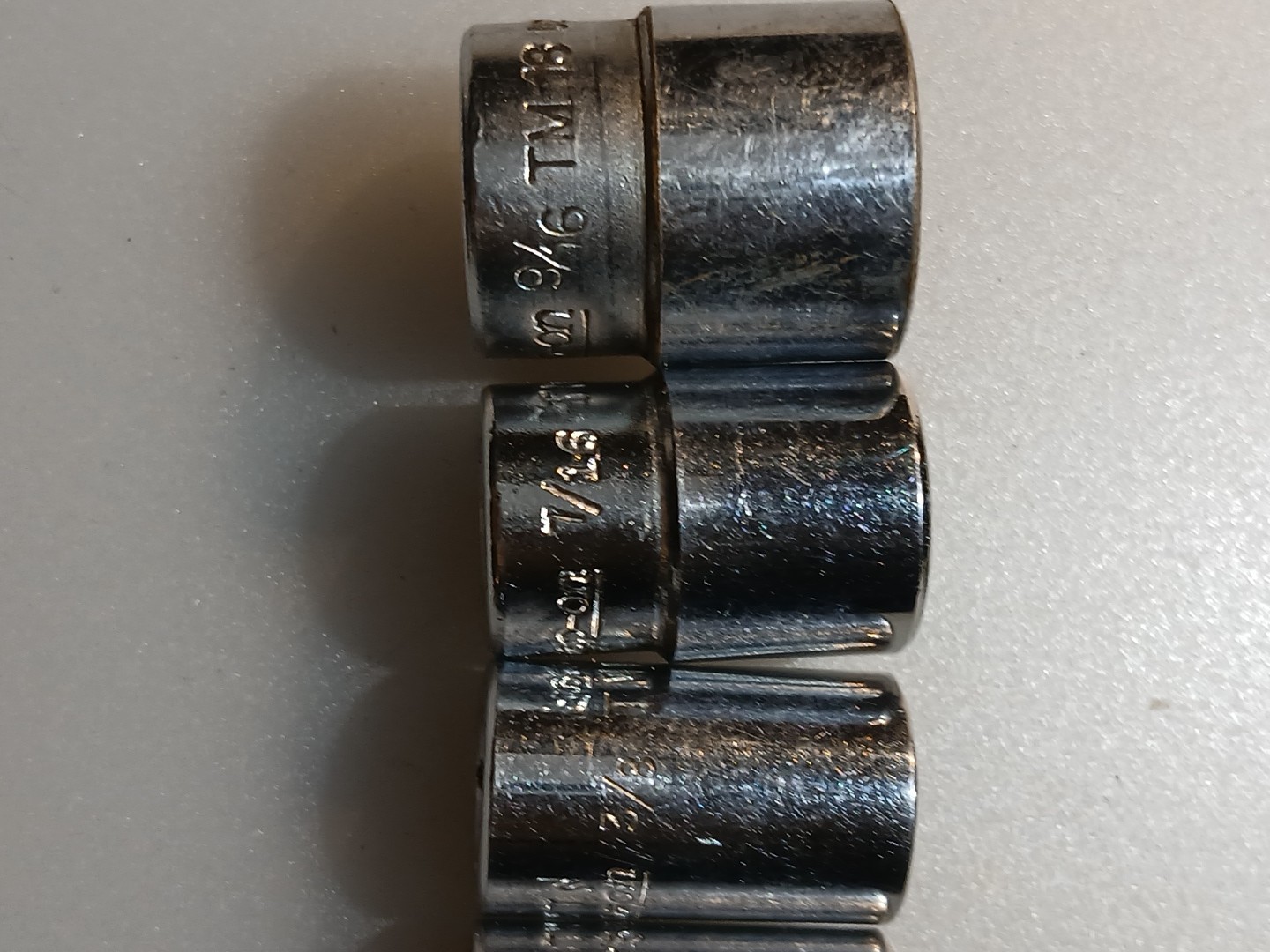 7pc Snap On 1/4 Dr Sae Set Standard Chrome Short 6pt 3/16-7/16 Flank Drive