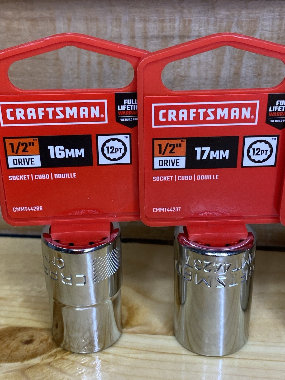 Lot of Craftsman 16mm, 17mm, 18mm, 19mm CMMT44266, 44237, 44267, 44238 1/2 Drive
