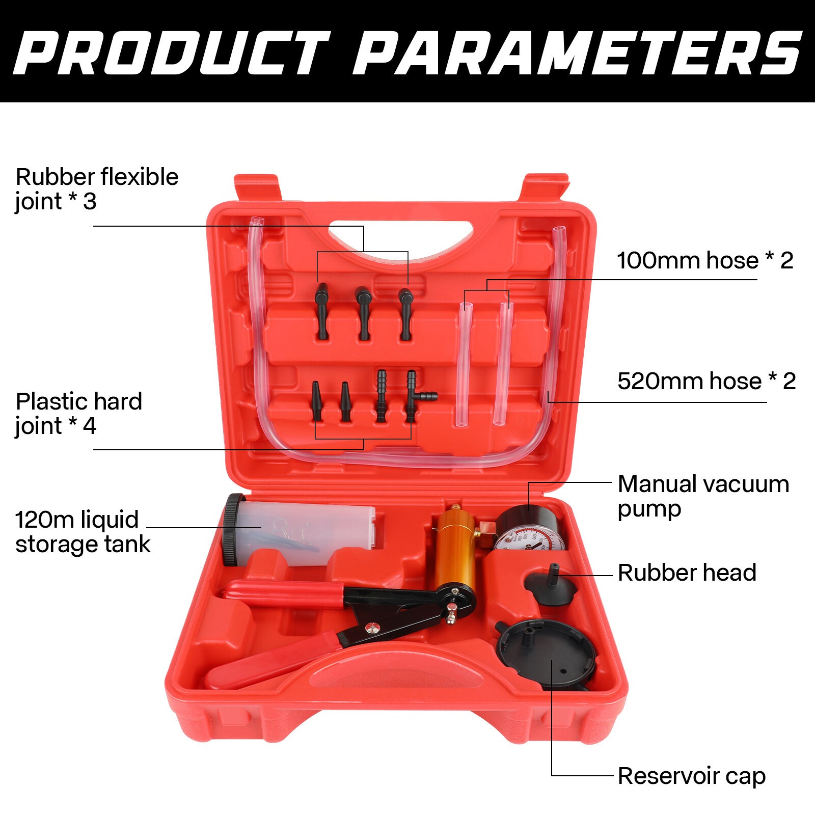 Auto Fluid Tester with Gauge Adapters 2 in 1 Handheld Pistol Test Tools for Car