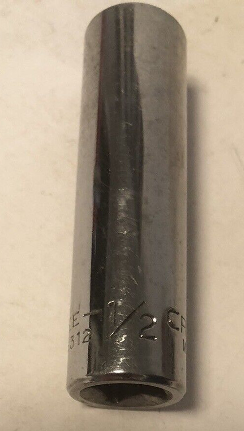 2 Craftsman Deep Well Sockets 1/2″ & 7/16″ 3/8″ Drive 12 Pt 43311 43312 EE Vtg