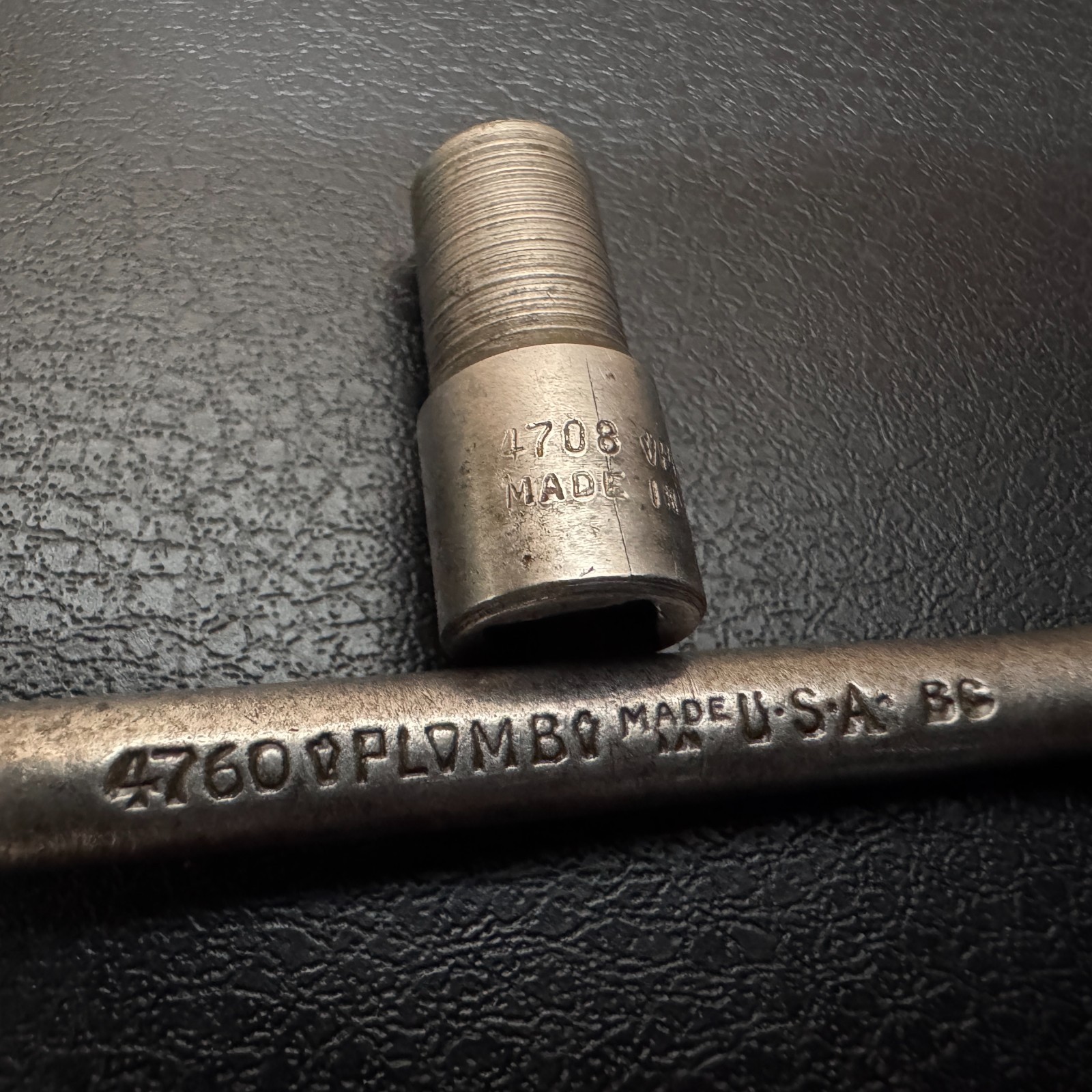 PLOMB PLVMB 1/4 Drive 3″ Socket Extension 4760 & 6PT 1/4″ Socket 4708 USA 1940s