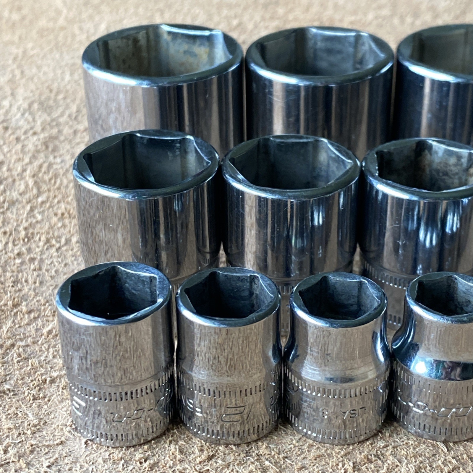 Snap-on 22Pc Metric 3/8 Drive Shallow FSM Socket Set 5.5mm-26mm 6Pt Minty