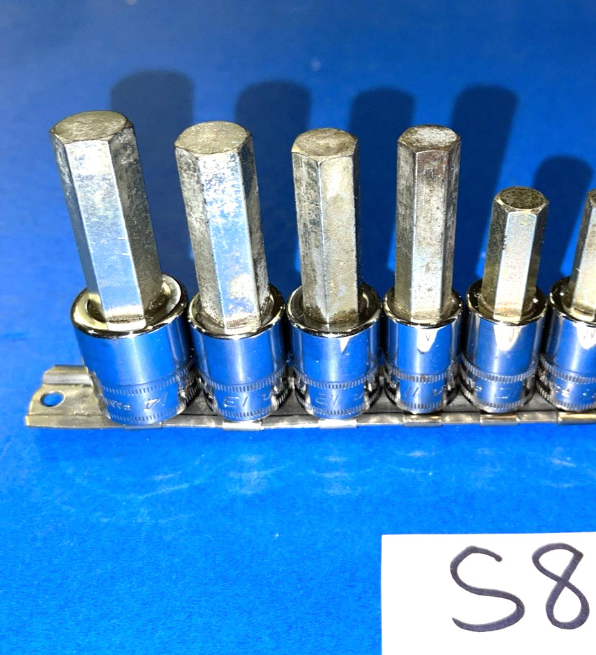 SNAP-ON TOOLS 11 PIECE 3/8 DRIVE METRIC HEX BIT SOCKET DRIVER SET 4MM TO 14MM