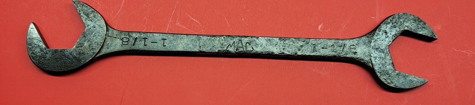 Vtg MAC Tools DA36 American SAE 1-1/8 Angle Head 4 Way Open End Wrench USA