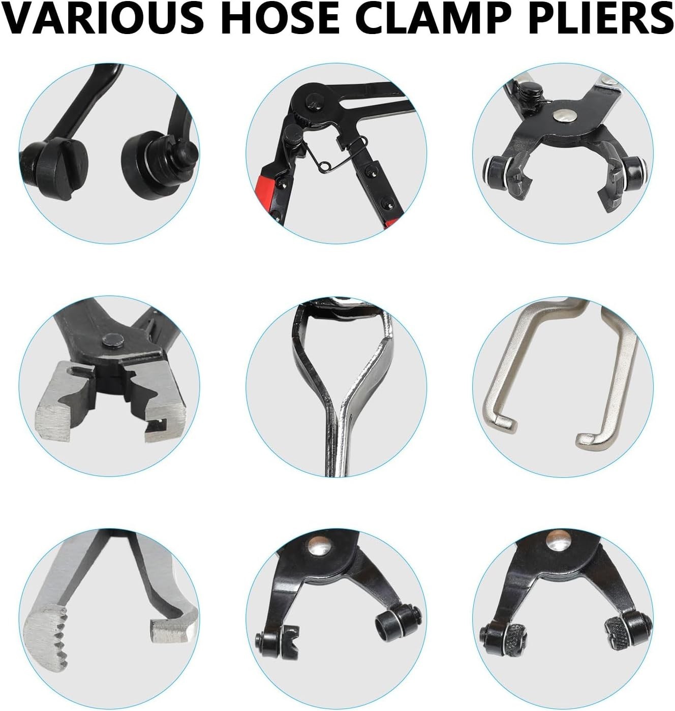 DP-TOOL Hose Clamp Pliers Set 15pcs Removal and Installation Red USA