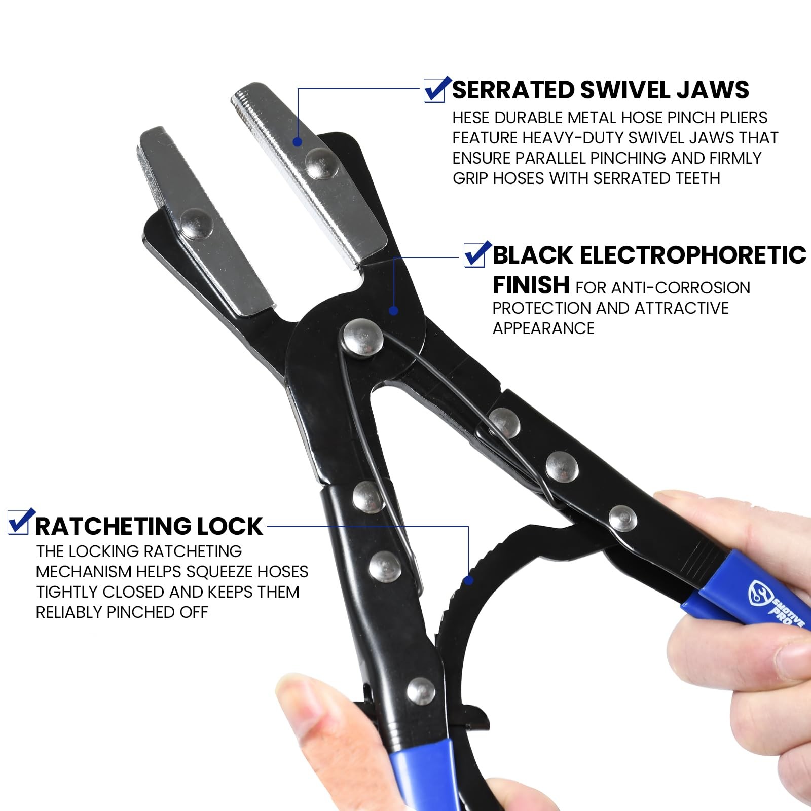 9 PCS Hose Fluid Stopper Set Fuel Line Clamp 8/10 Inch Pinch Pliers Steel
