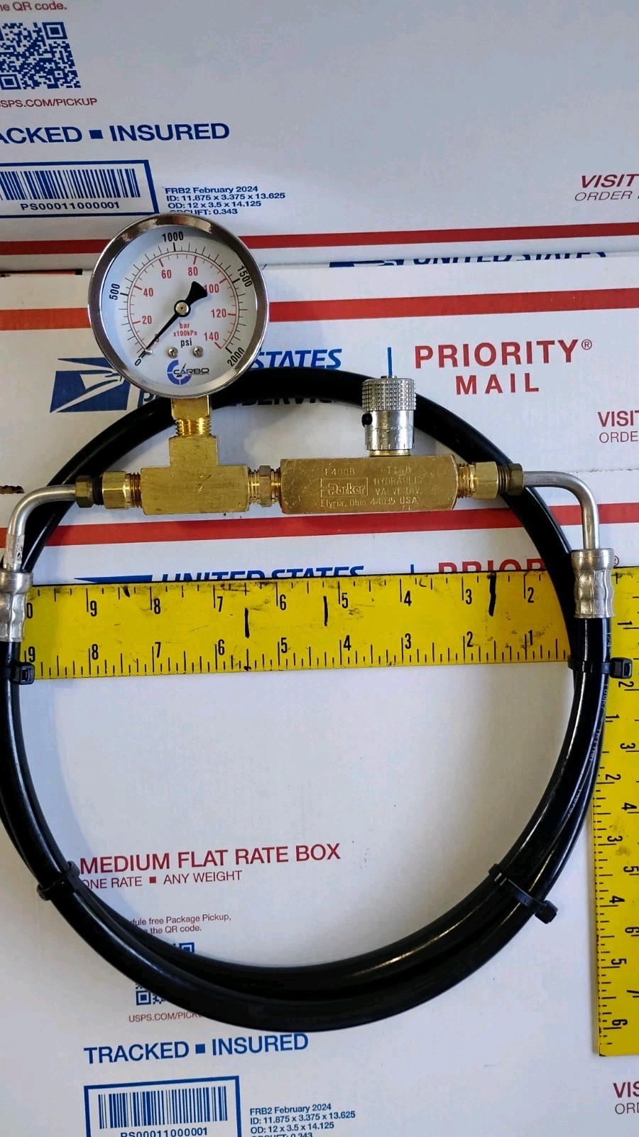 MERCURY MERCRUISER 38053A05 Power Steering Rack Test GAUGE KIT TESTED GOOD USA
