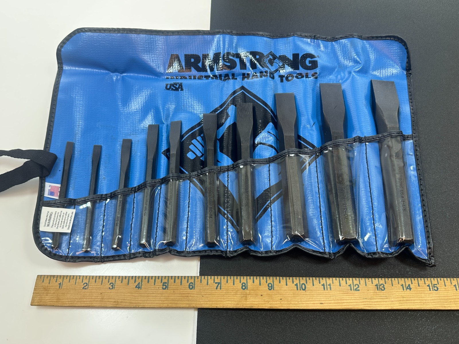 NEW Armstrong Tools USA 70-563 10pc Cold Chisel Set in Kit Bag (Discontinued)