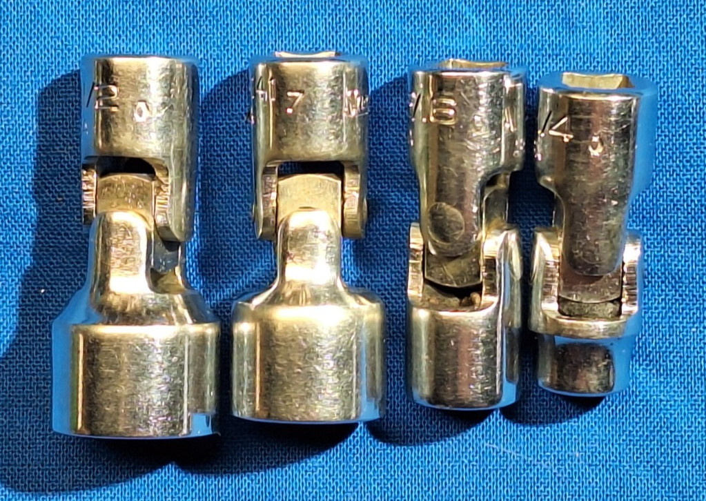 Snap-On 4 piece SAE 6pt 1/4″ drive swivel socket set 1/2″, 7/16″ 5/16″, 1/4″