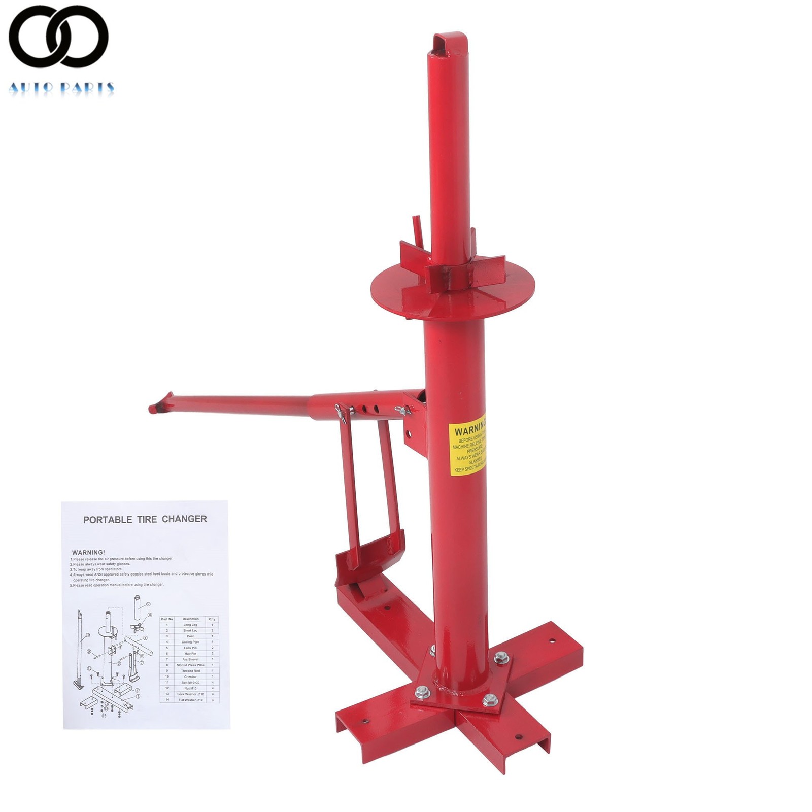 Manual Tire Changer For 8″ to 16″ Tires Portable Hand Bead Breaker Mounting Tool