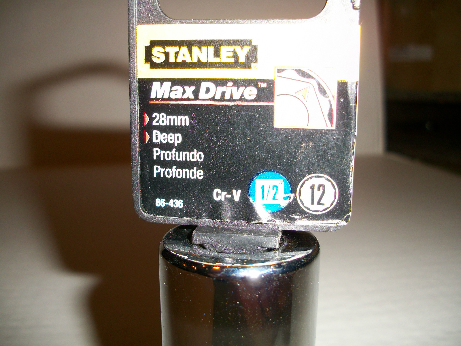 NEW STANLEY 1/2 in Drive Deep Socket Metric 28mm