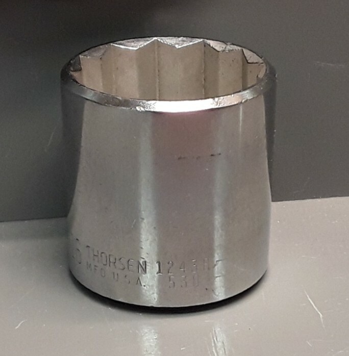 Thorsen USA 1-3/16″ Chrome Socket 1/2″ Drive, 12 Point # 538 New Old Stock USA