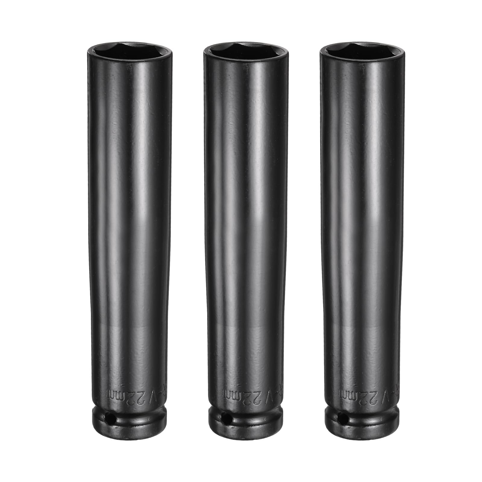 3pcs 6-Point Deep Impact Socket Set 1/2″ Drive 22mm Extra Long Heat-Treated Stee