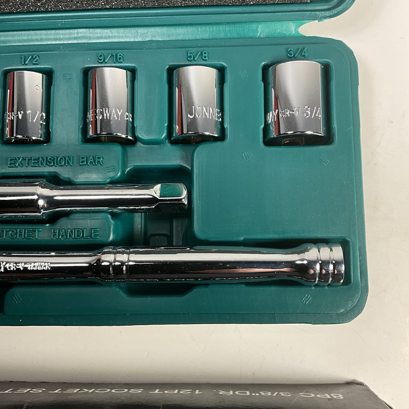 Jonnesway S05H3208Sa 8 Pc 12 point Socket Set 3/8″ Drive SAE 3/8 to 3/4
