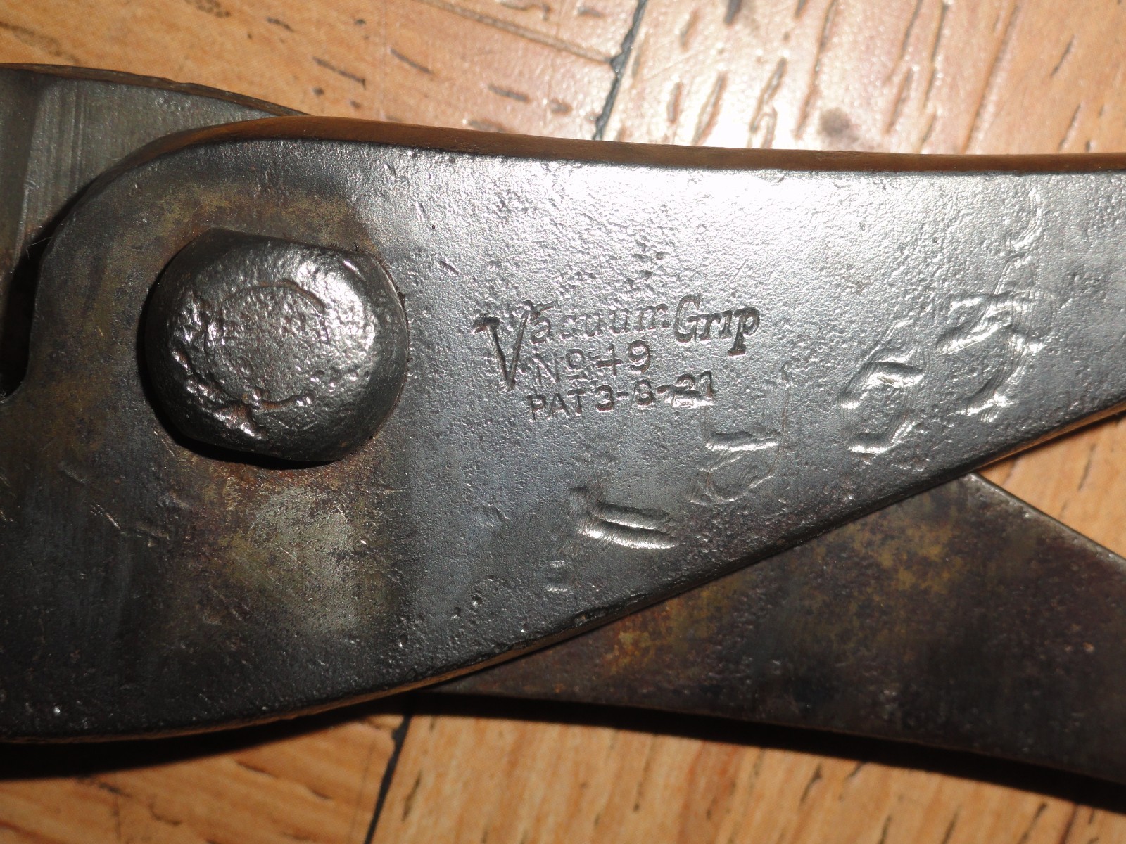Antique «1922» Pre Snap-On Vacuum Grip No.49 9 Inch Combination Pliers