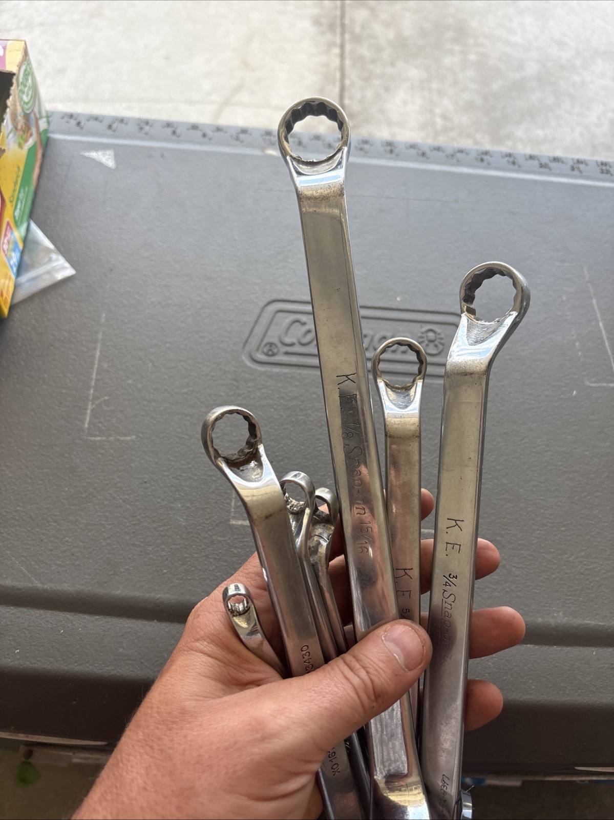 Snap-On XO Series 60° Offset Box End Wrench 7pc Set 1/4 – 15/16” Vintage