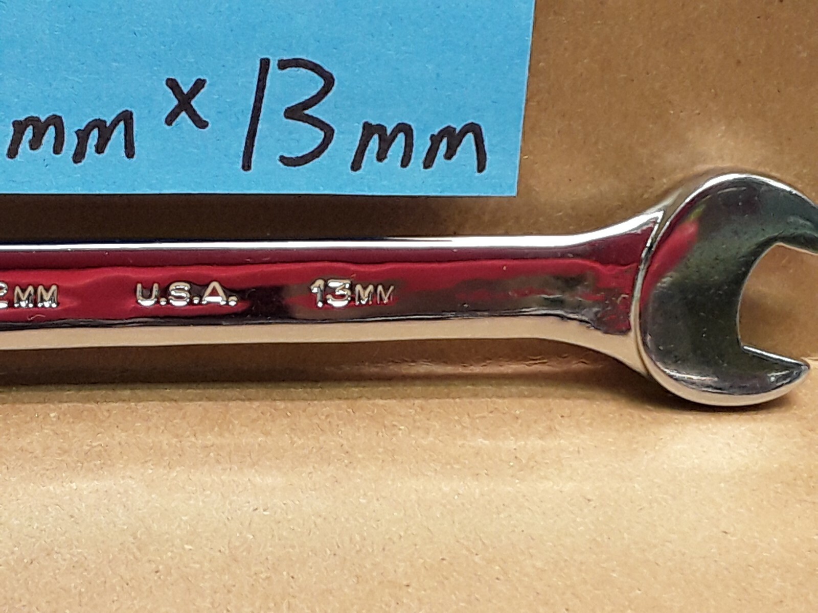 Indestro Duro 12mm x 13mm Metric Open End Wrench #41213A USA MADE!!