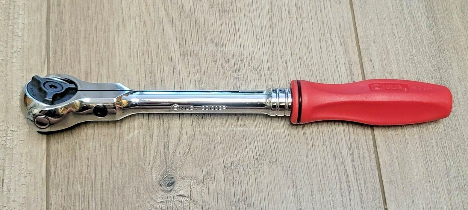 Genius Tools 3/8″ dr Long Handle Rotor Head Ratchet w/Ergo Grip #381803P