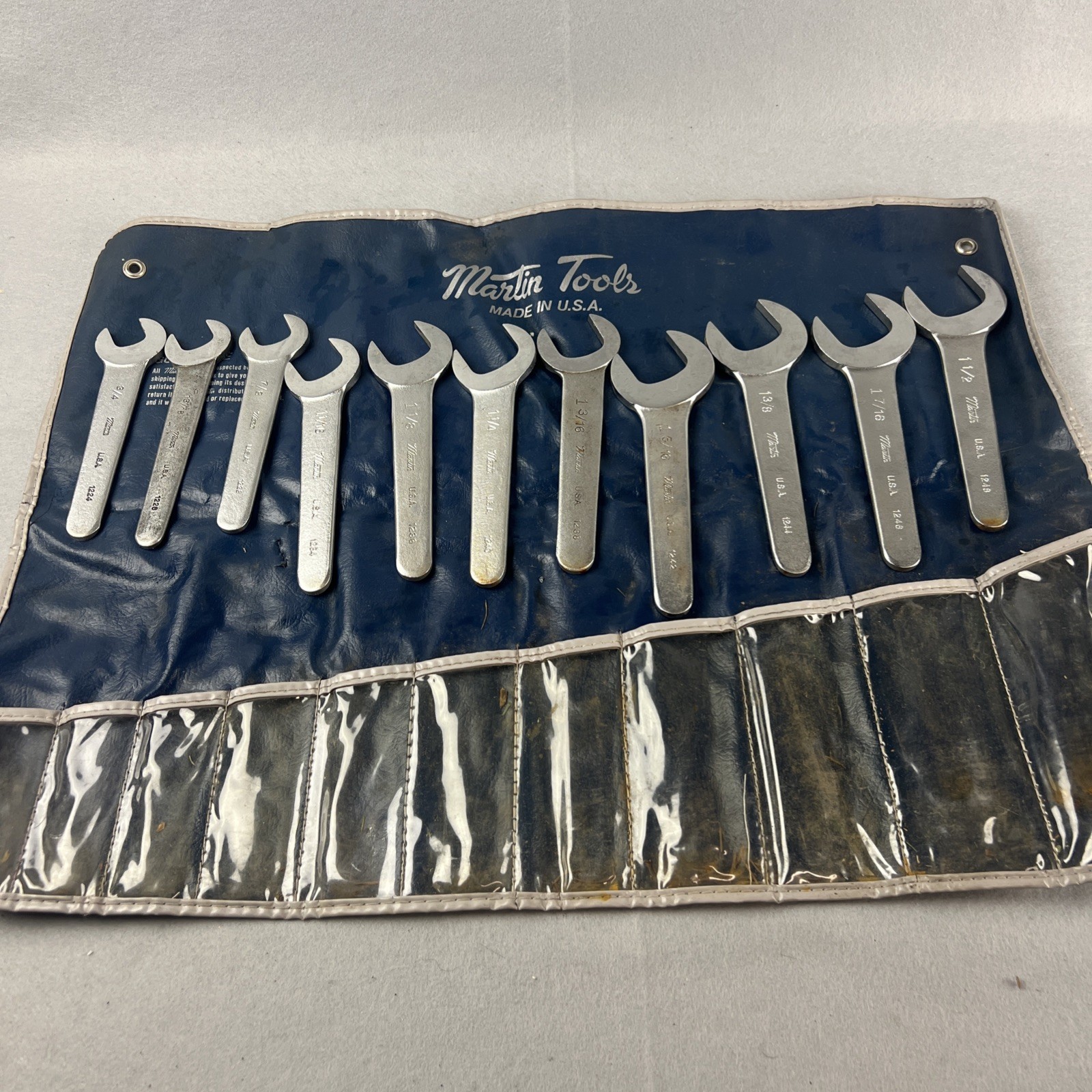 Martin SW11K 11 Piece Angle Wrench Set 30 Degree Thin Pattern USA Made
