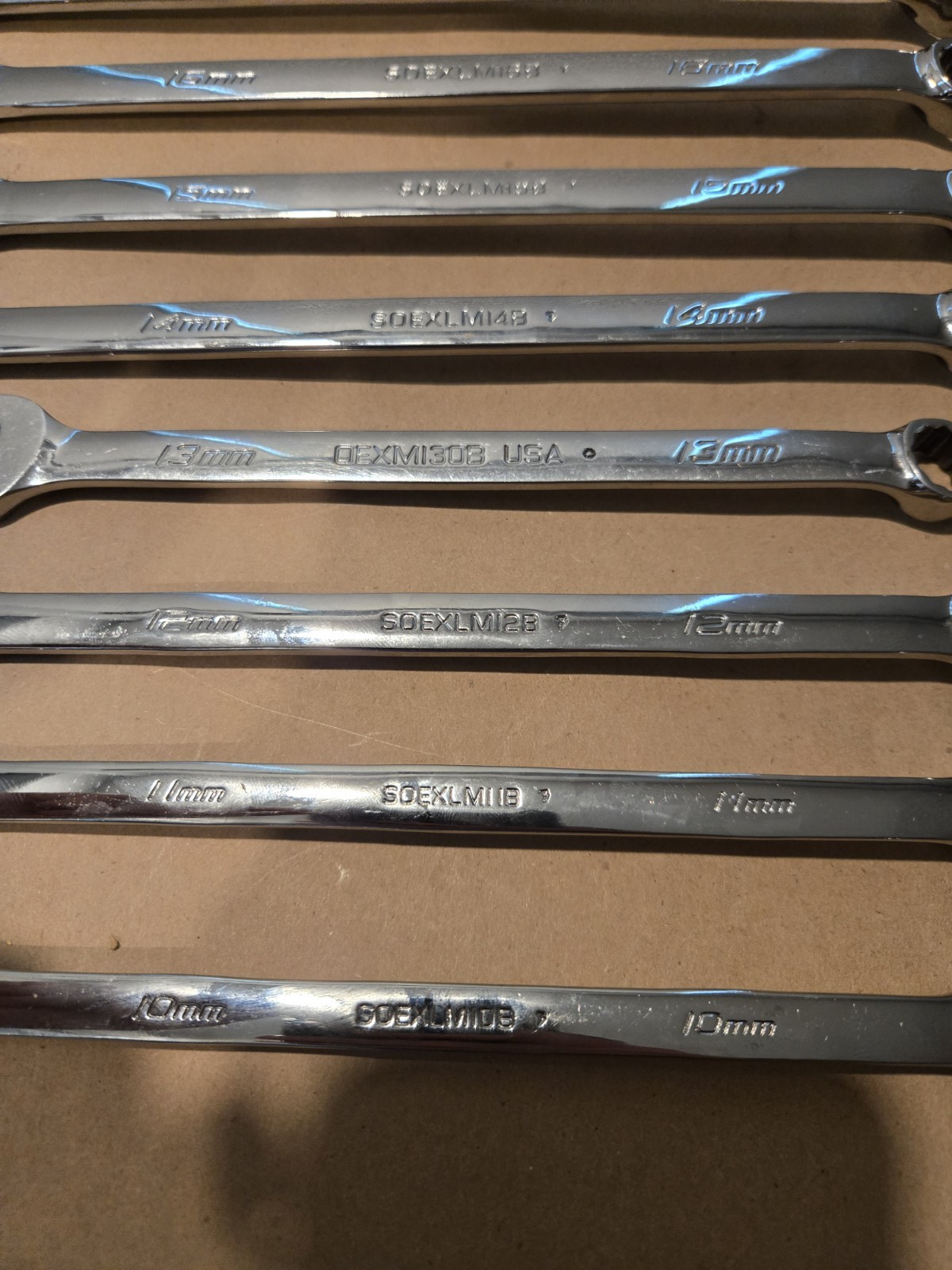 Snap On USA 10MM-19MM 12PT Metric Long Flank Drive + Combination Wrenchs READ AD