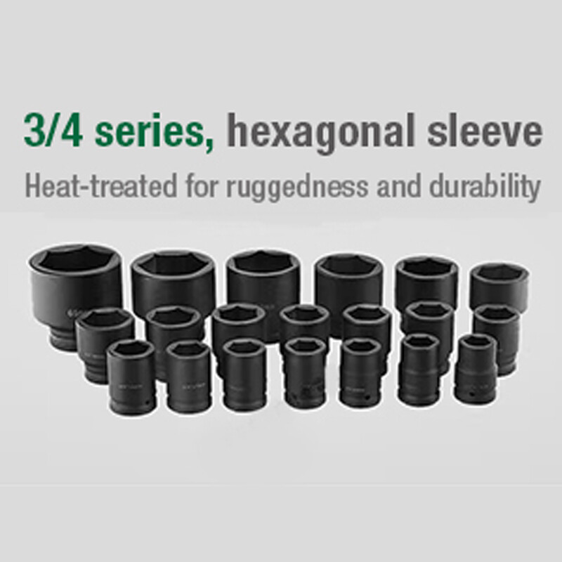 26Pieces 3/4″ Drive Deep Impact Socket Set 6-Point Sockets Chrome Vanadium Steel