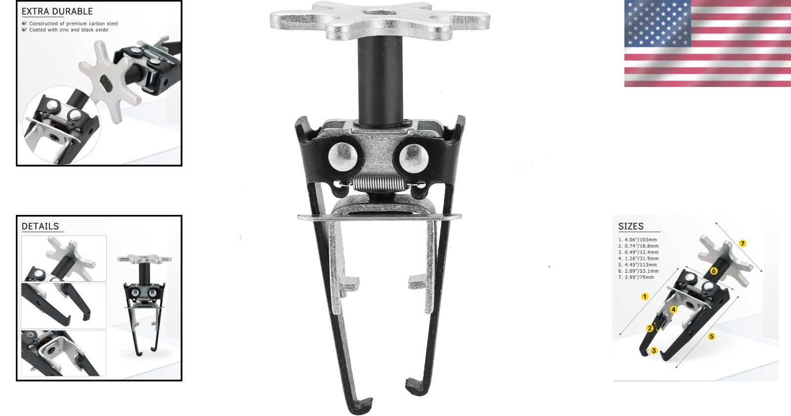 Corrosion-Resistant Valve Spring Compressor with Adjustable Jaws for Mechanics
