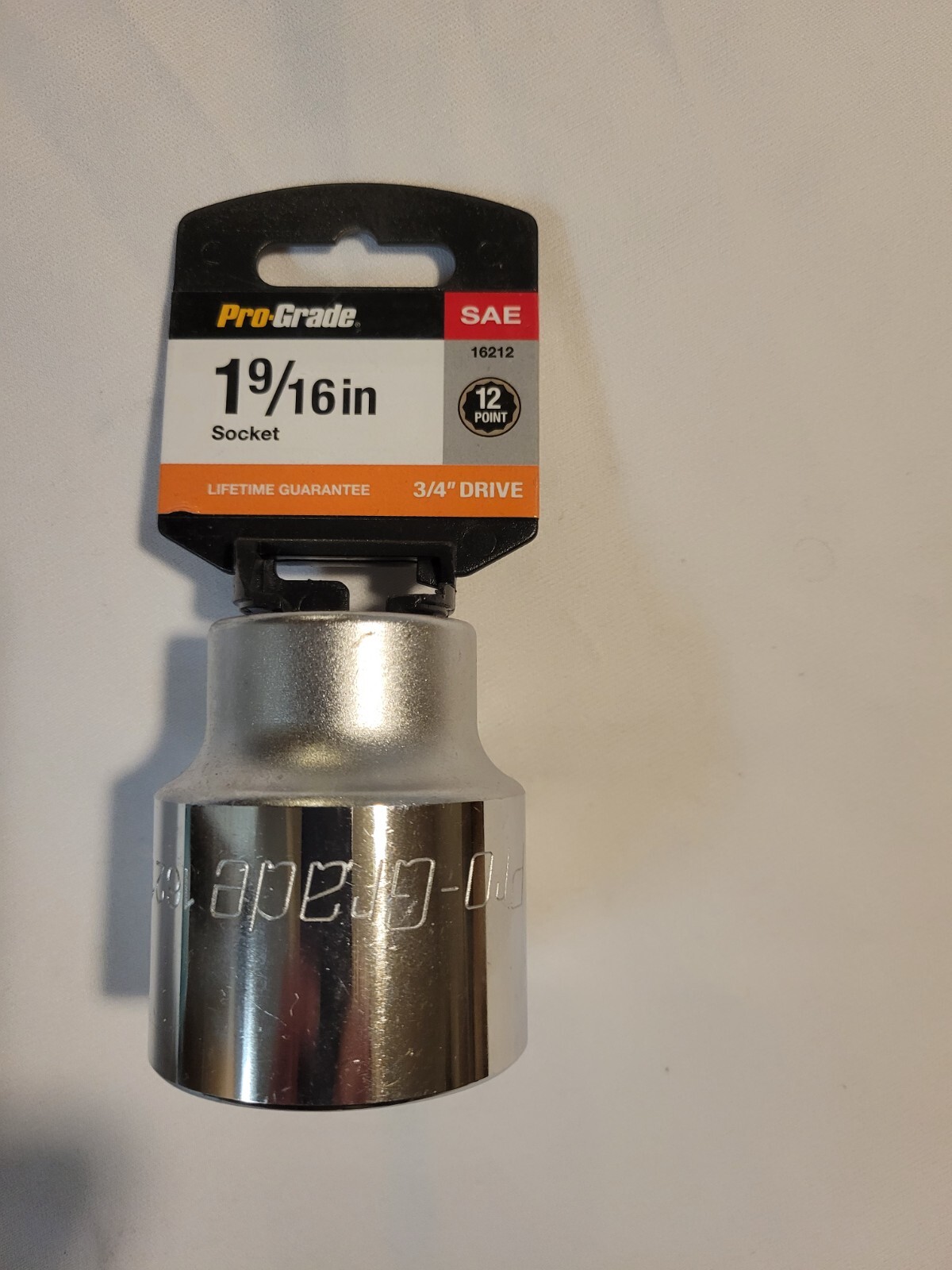 ProGrade 1 9/16 Inch Standard Socket 3/4 Inch Drive with 12 Point 16212 SAE