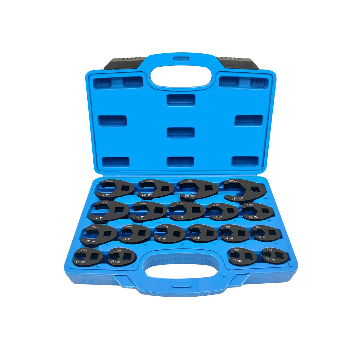 19Pcs Crows foot Wrench Set 1/2″ 3/8” Drive Flare Nut Crowfoot Wrench Set Metric