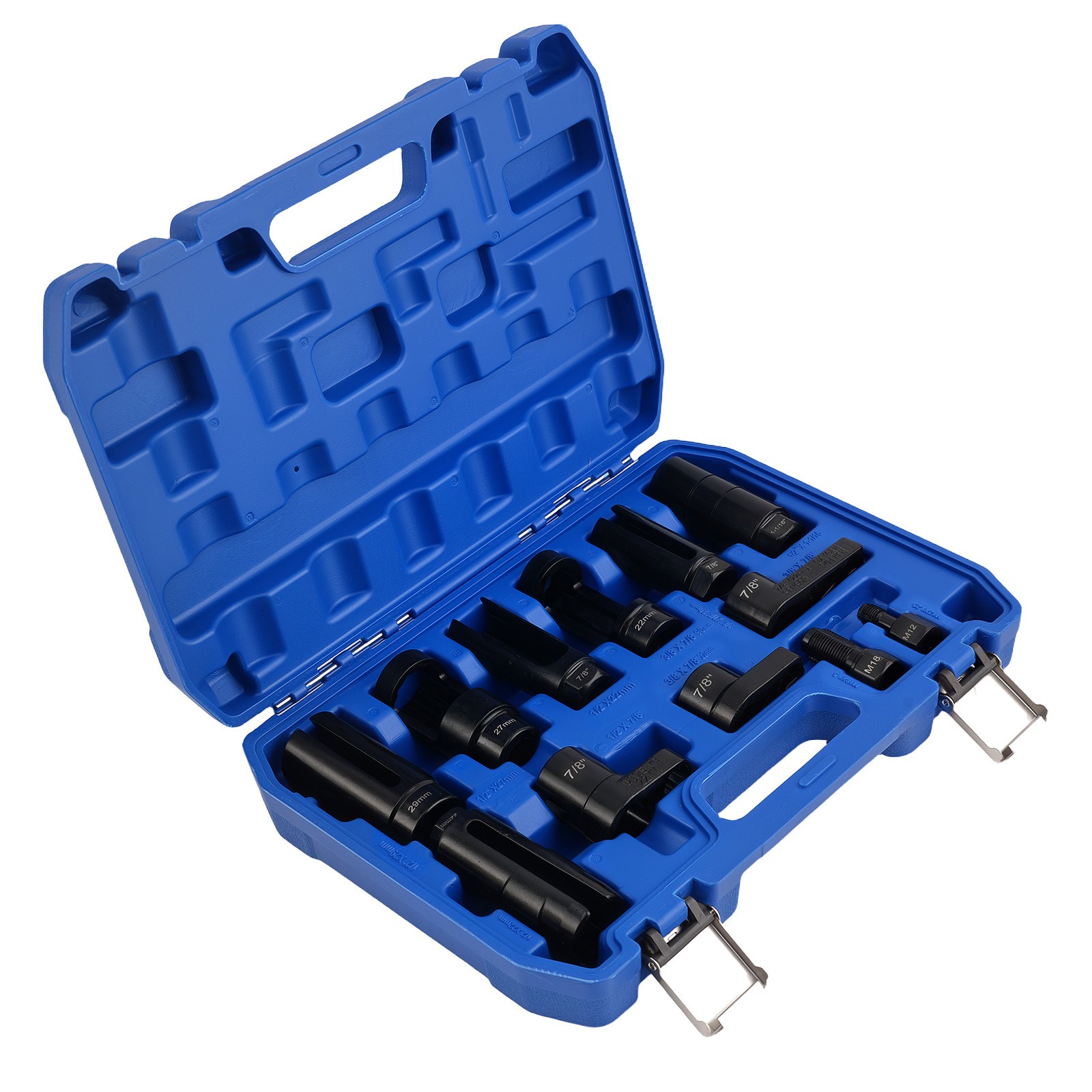 12pc Oxygen Sensor Tool Kit 1/2″ 3/8″ Drive 22-29mm Socket Spark Plug Chaser