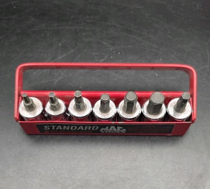 MAC Tools USA XT30 7 Pc 3/8 Drive Hex Allen Socket Set & Tray X86DS X66DS