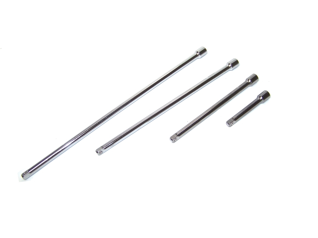 4 pc 1/4″ Drive 3″, 6″, 9″, 12″ Long Chrome Extension Bar Set 1/4″ DR Bars Tools