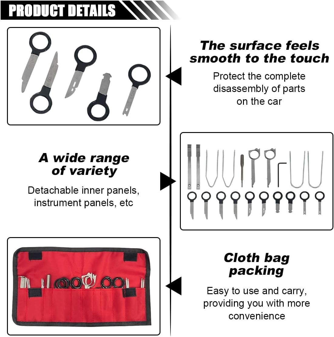 20PCS Car Radio Removal Tool Kit, Professional Tooling Car Audio Stereo CD
