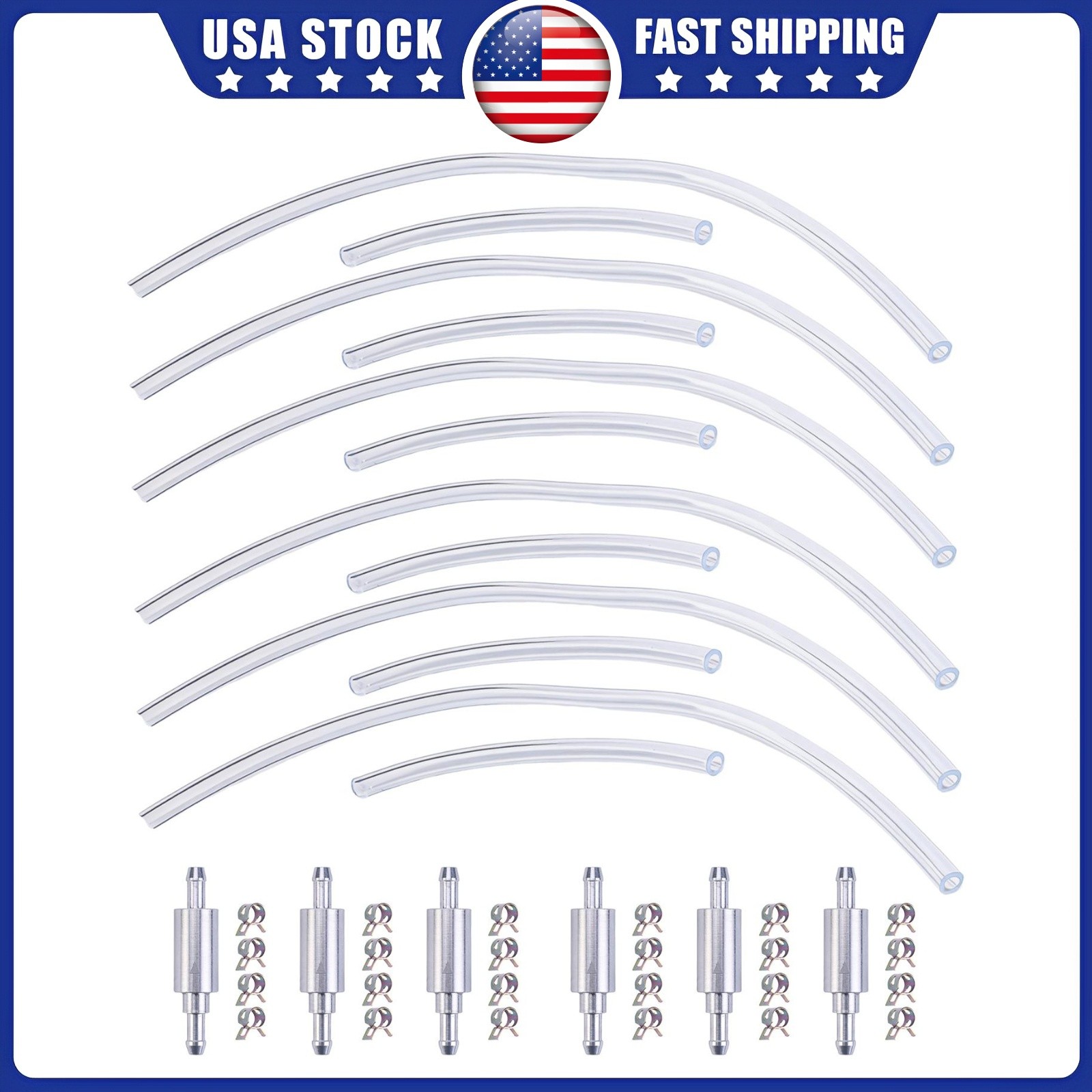 6PCS BRAKE BLEEDER HOSE ONE WAY CHECK VALVE TUBE BLEEDING TOOL KIT REPLACEMENT