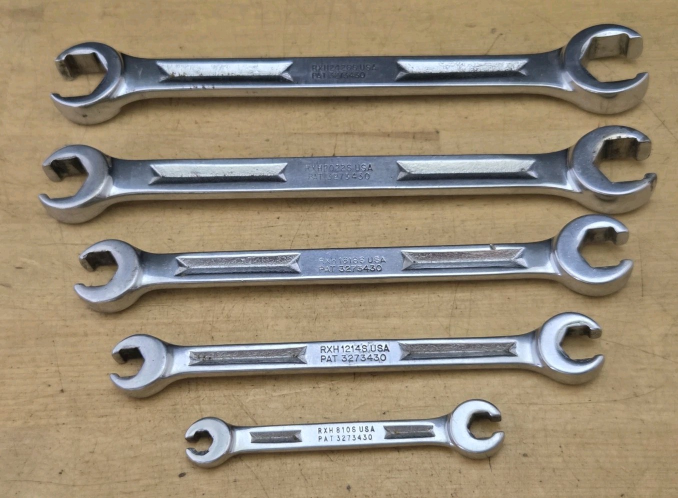 Vintage Snap On RXH605 – 6 Pc SAE 6 Pt Double Ended Flare Nut/Line Wrench Set