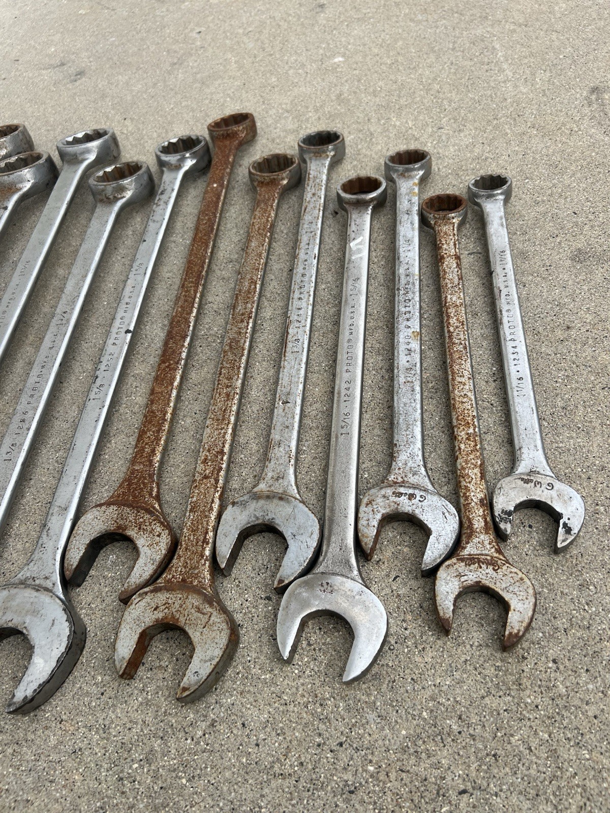 13-Proto USA Professional Jumbo Wrenches SAE Large Sizes from 1-1/16”-2-1/4”