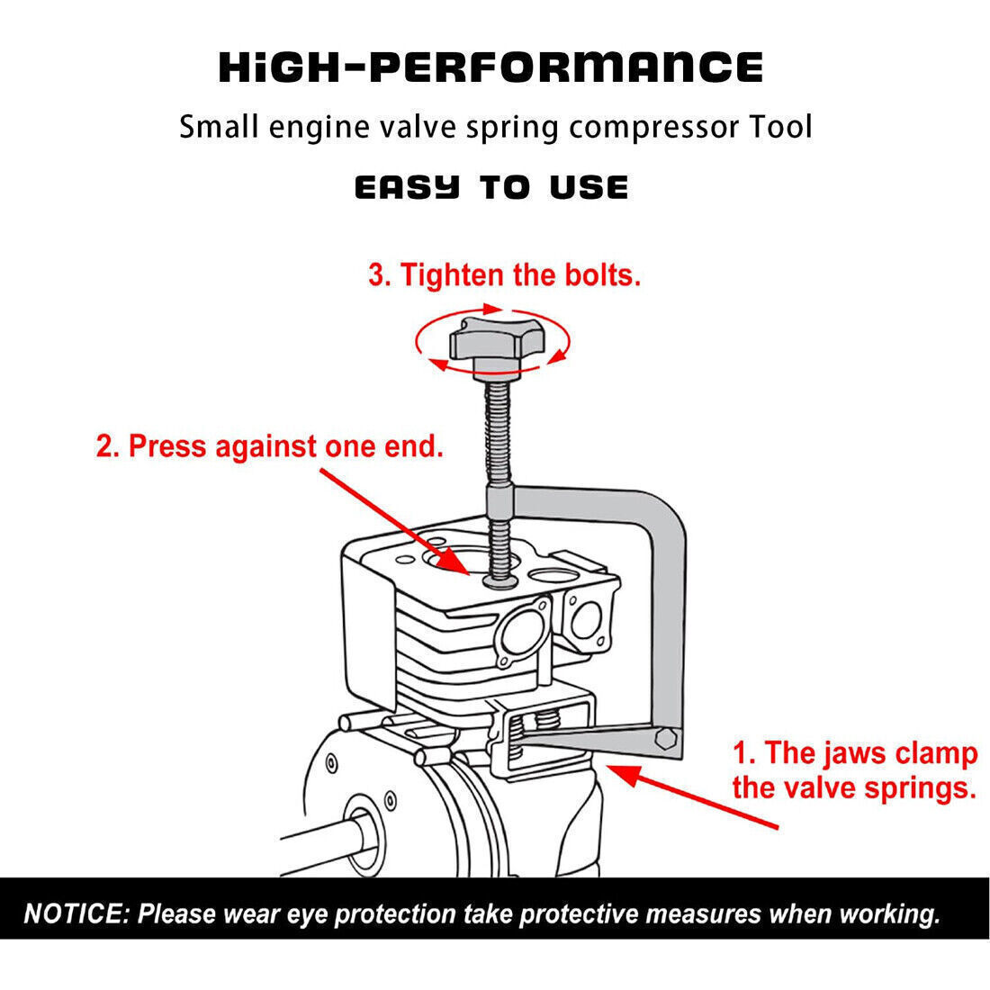 2Pcs 23300 Small Engine Valve Spring Compressor Kit Fits Springs 3/4″ to 1-1/16″
