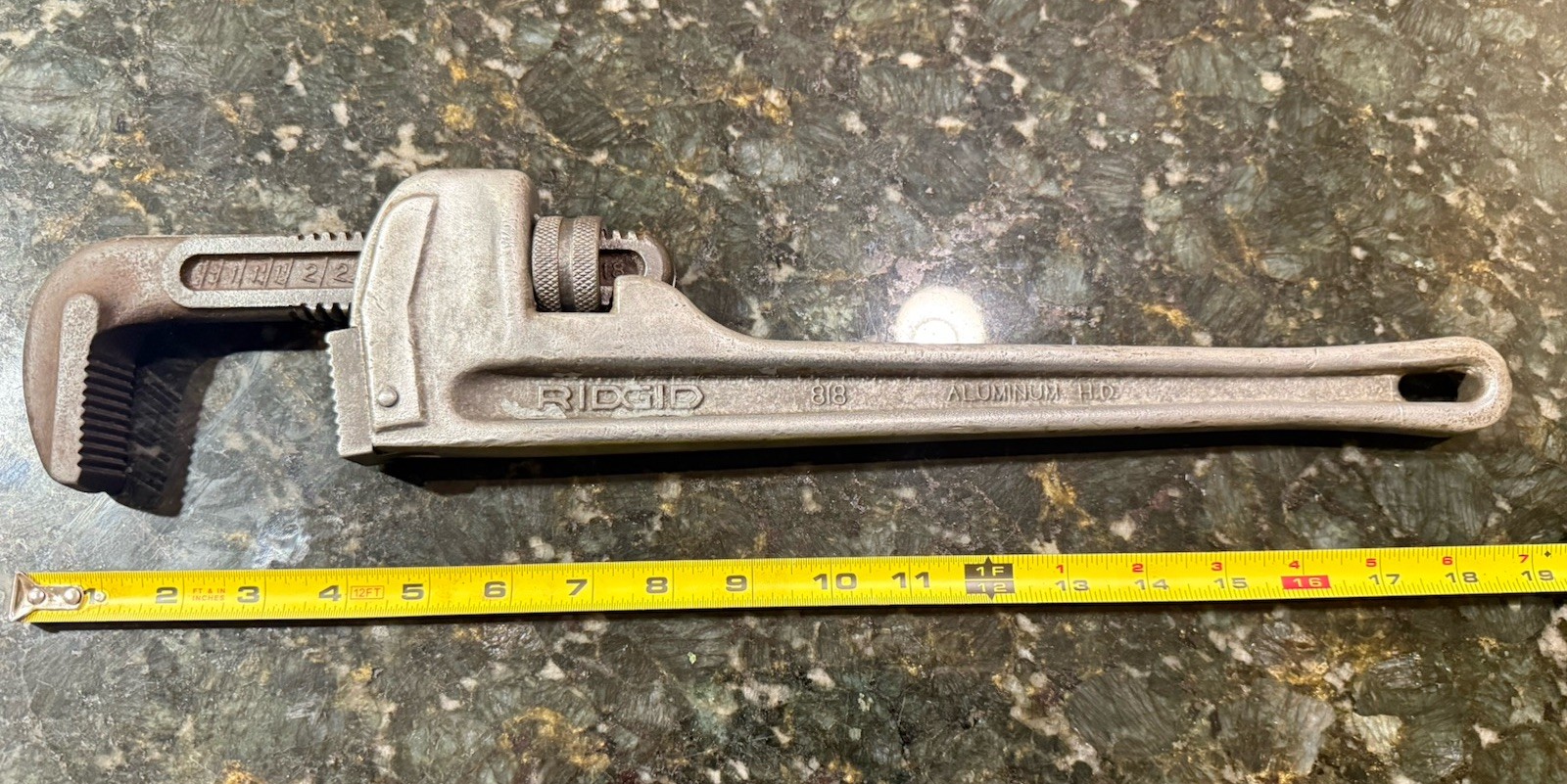 Ridgid 818 18″ Aluminum Heavy Duty Pipe Wrench Ridge Tool Co. Elyria Ohio USA
