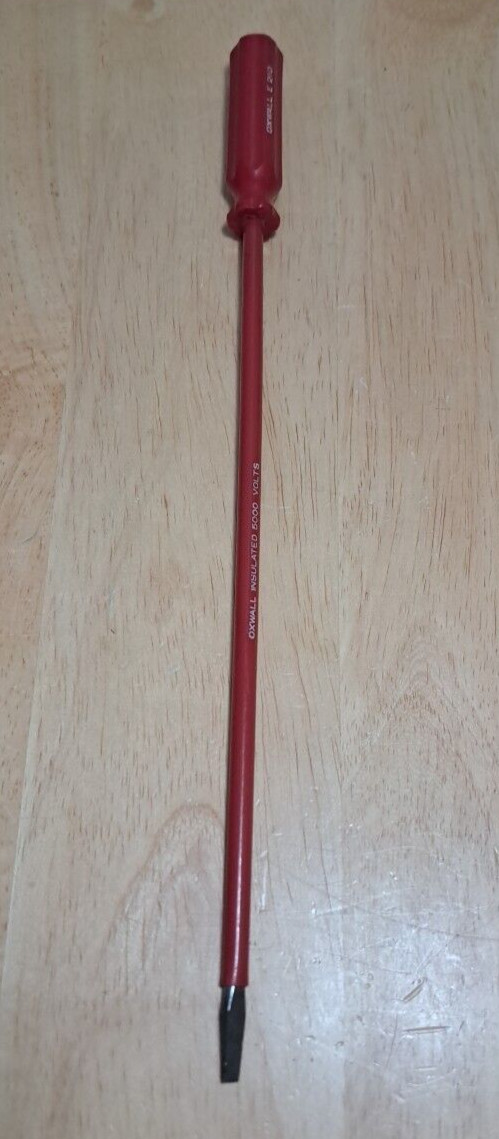 2 Oxwall E210 & E208 Insulated 5000 Volts Slotted Flat Tip Screwdriver Long