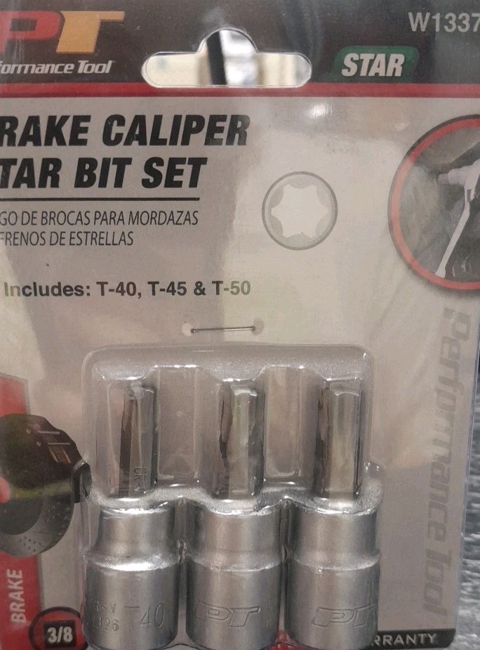 Wilmar W1337 Performance Tool 3/8 Drive 3 Piece Brake Caliper Star Bit Set