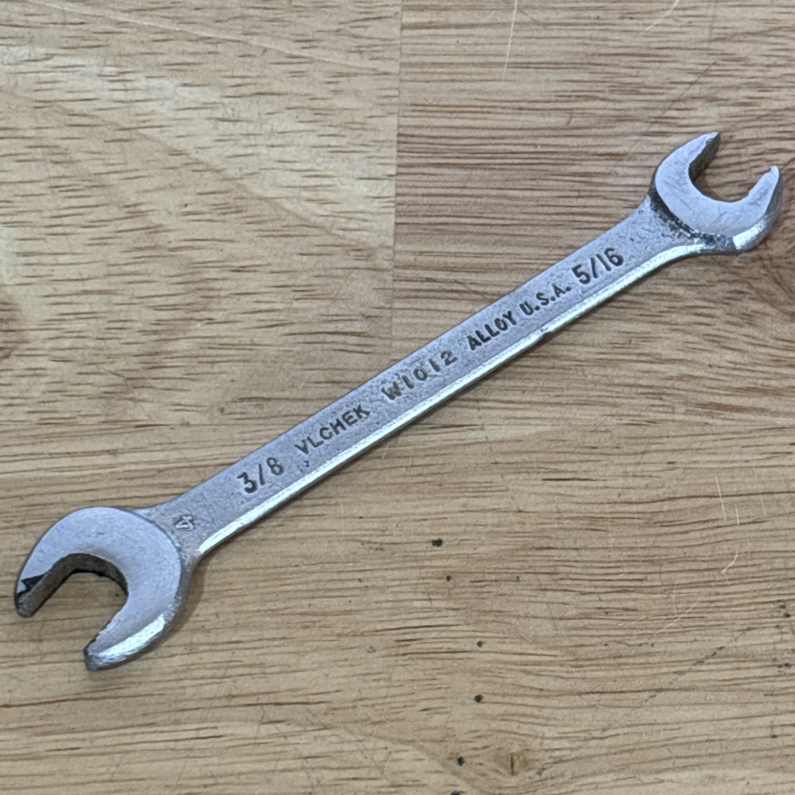 Vlchek 3/8″ x 5/16″ Double Open End Wrench W1012 Vtg USA