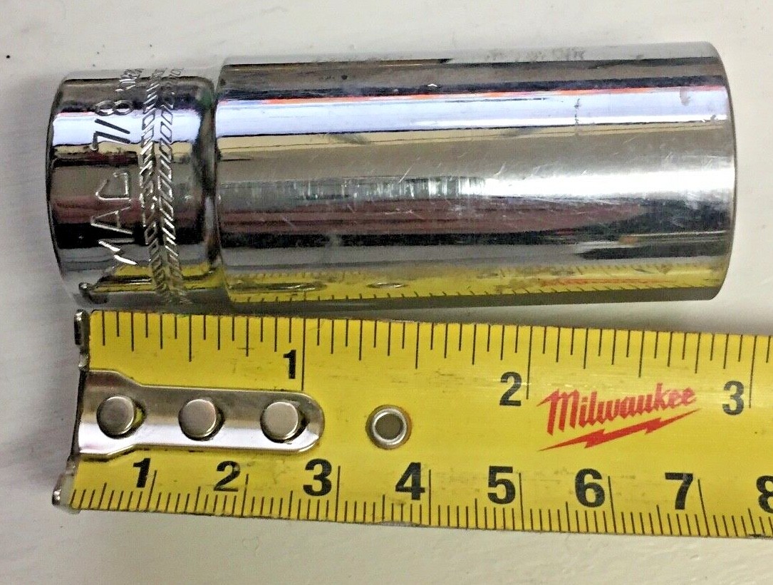 Mac Tools XD286G 7/8″SAE 3/8″dr Deep Chrome 6pt Socket Good Condition (bag)