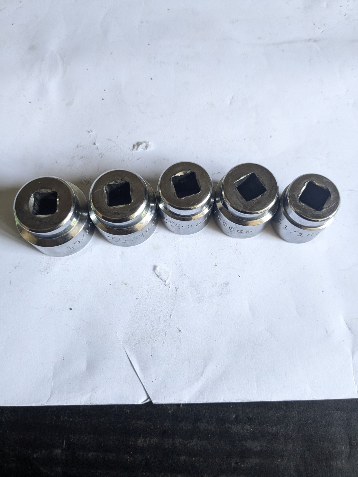 VTG LOT Mac Tools Sockets 3/8 Inch Drive Shallow Sockets 5 Pc Set 6 Point SAE X
