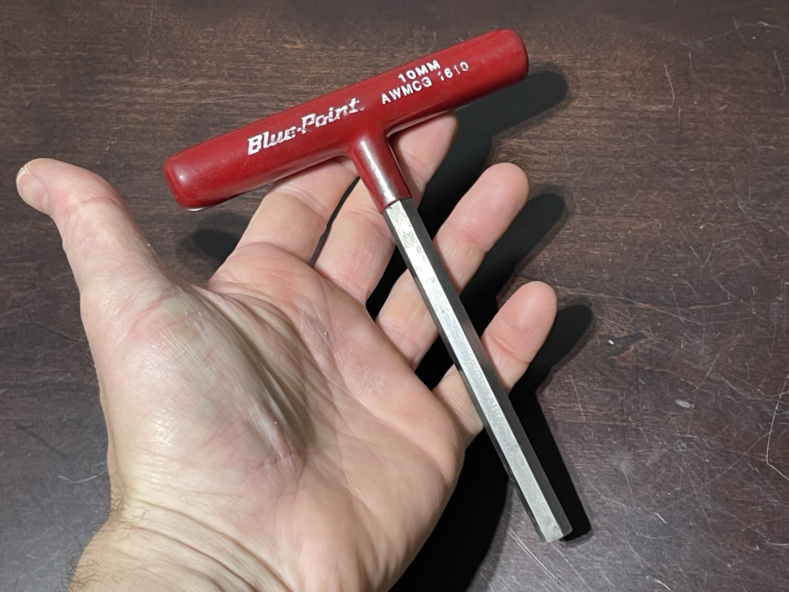 Blue-Point AWCG1610 10mm 6 Point Hex Allen Key T Handle Red Rubber Handle