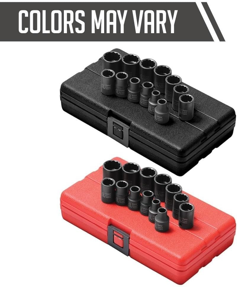 13-Piece 3/8-Inch Drive Metric 12-Point Impact Socket Set for Automotive Use